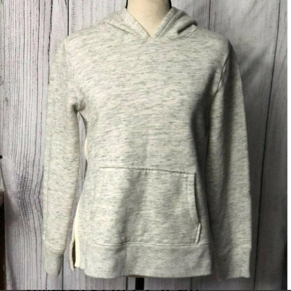 Madewell Side Slit Short Hooded Sweatshirt